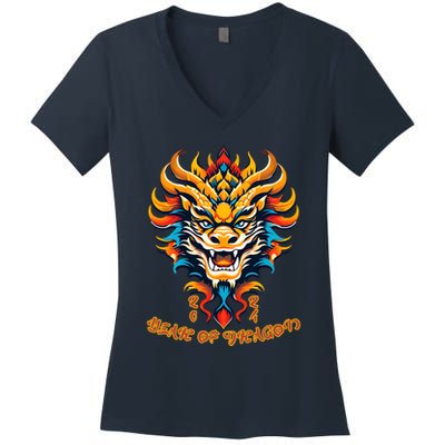 Dragon Chinese New Year 2024 Women's V-Neck T-Shirt