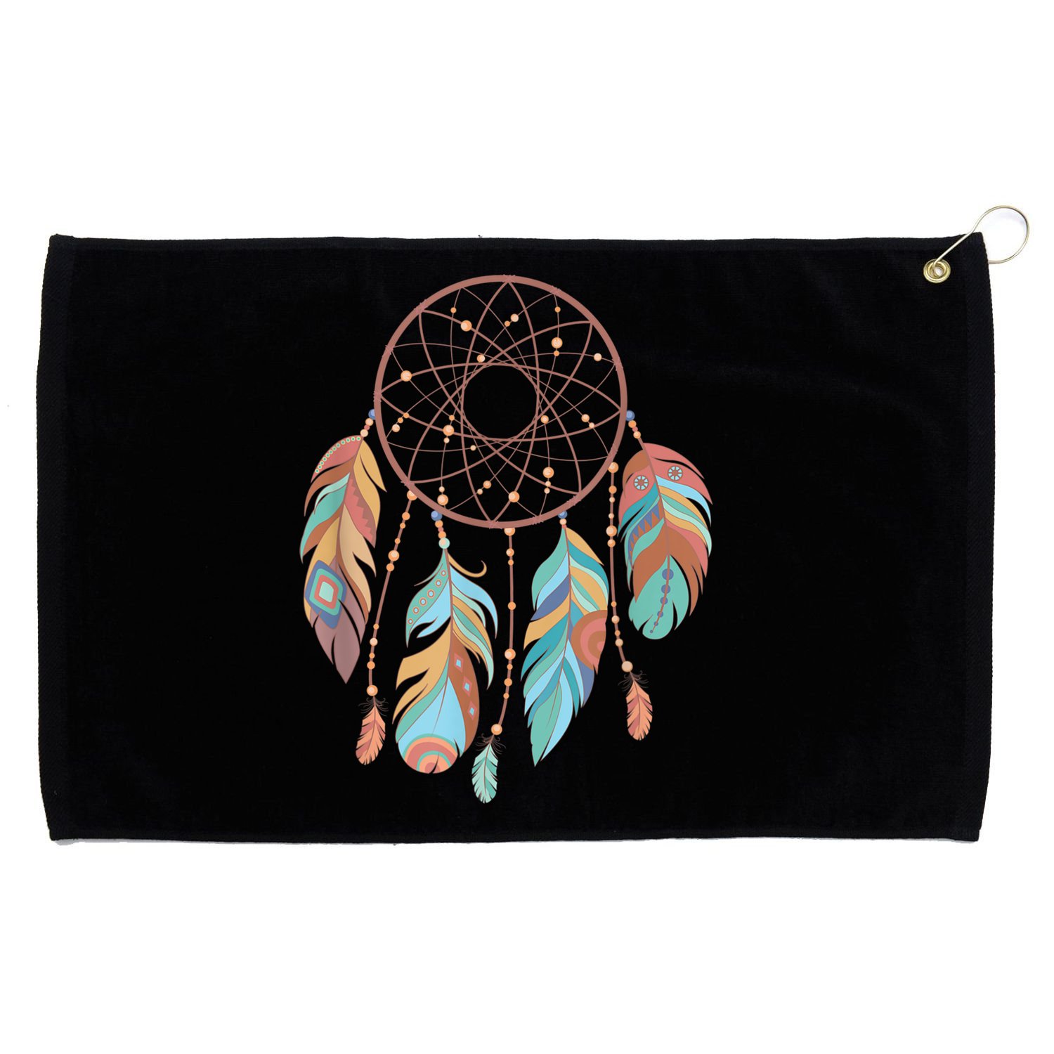 Dream Catcher Native American Feathers Tribal Dreamcatcher Grommeted Golf Towel