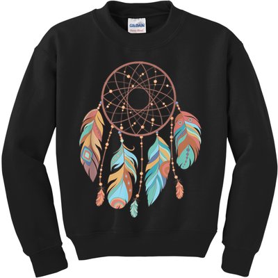 Dream Catcher Native American Feathers Tribal Dreamcatcher Kids Sweatshirt