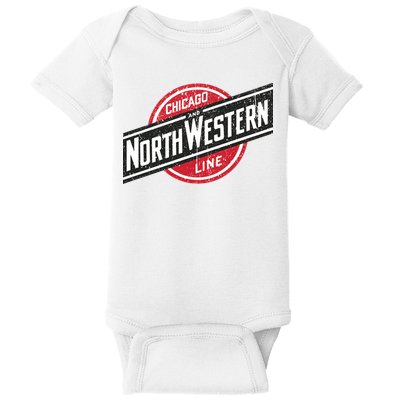Defunct Chicago North Western Line Rustic Style Baby Bodysuit