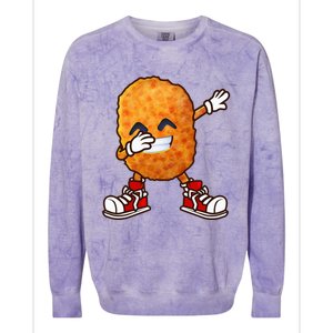 Dabbing Chicken Nuggets Design Colorblast Crewneck Sweatshirt