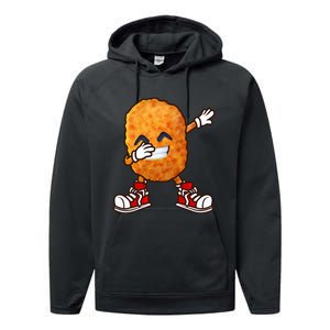 Dabbing Chicken Nuggets Design Performance Fleece Hoodie