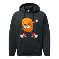 Dabbing Chicken Nuggets Design Performance Fleece Hoodie