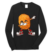 Dabbing Chicken Nuggets Design Long Sleeve Shirt