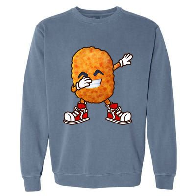 Dabbing Chicken Nuggets Design Garment-Dyed Sweatshirt