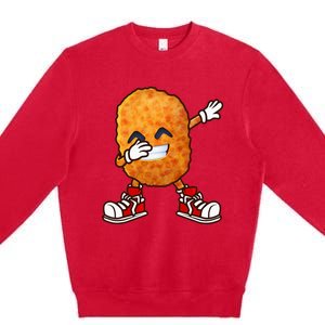 Dabbing Chicken Nuggets Design Premium Crewneck Sweatshirt