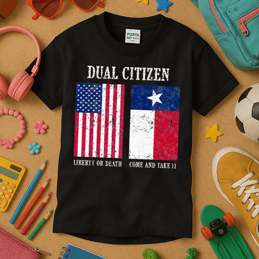 Dual Citizen Of The Usa And Texas Pride Kids T-Shirt
