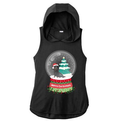 Dachshund Christmas Ornats Crystal Ball Snowy Xmas Tree Meaningful Gift Ladies PosiCharge Tri-Blend Wicking Draft Hoodie Tank