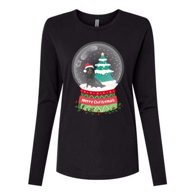 Dachshund Christmas Ornats Crystal Ball Snowy Xmas Tree Meaningful Gift Womens Cotton Relaxed Long Sleeve T-Shirt