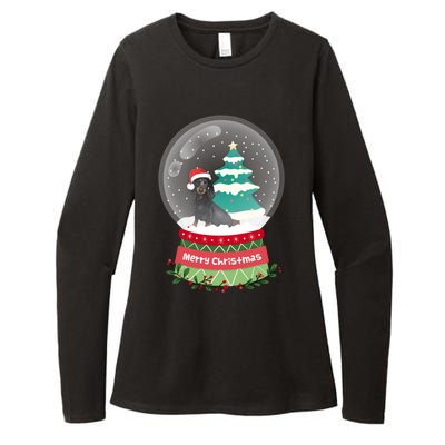 Dachshund Christmas Ornats Crystal Ball Snowy Xmas Tree Meaningful Gift Womens CVC Long Sleeve Shirt