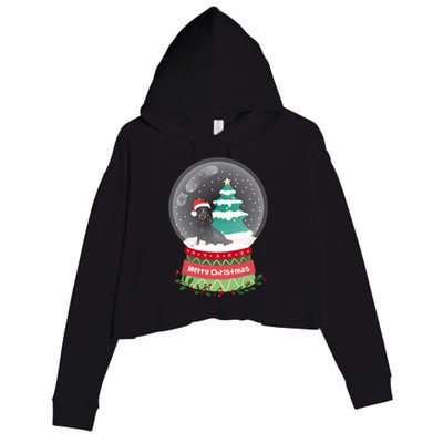 Dachshund Christmas Ornats Crystal Ball Snowy Xmas Tree Meaningful Gift Crop Fleece Hoodie