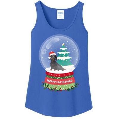 Dachshund Christmas Ornats Crystal Ball Snowy Xmas Tree Meaningful Gift Ladies Essential Tank