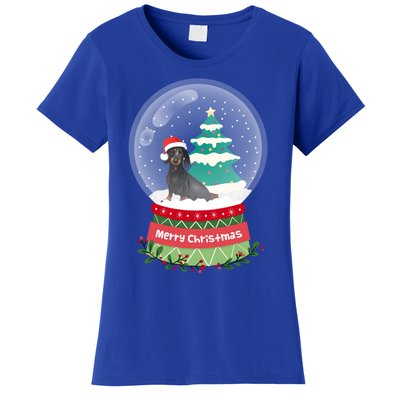 Dachshund Christmas Ornats Crystal Ball Snowy Xmas Tree Meaningful Gift Women's T-Shirt