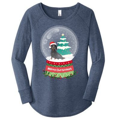 Dachshund Christmas Ornats Crystal Ball Snowy Xmas Tree Meaningful Gift Women's Perfect Tri Tunic Long Sleeve Shirt