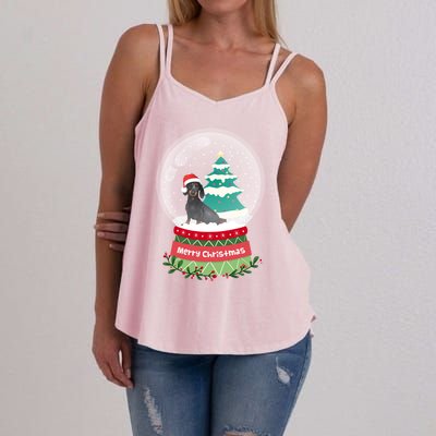 Dachshund Christmas Ornats Crystal Ball Snowy Xmas Tree Meaningful Gift Women's Strappy Tank