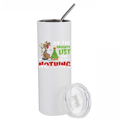 Donkey Christmas On The Naughty List And I Regret Nothing Stainless Steel Tumbler