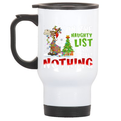 Donkey Christmas On The Naughty List And I Regret Nothing Stainless Steel Travel Mug