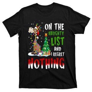 Donkey Christmas On The Naughty List And I Regret Nothing T-Shirt