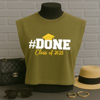 Done Class Of 2025 Garment-Dyed Women's Muscle Tee