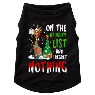 Donkey Christmas On The Naughty List And I Regret Nothing Doggie Tank