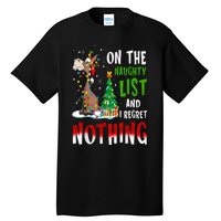 Donkey Christmas On The Naughty List And I Regret Nothing Tall T-Shirt