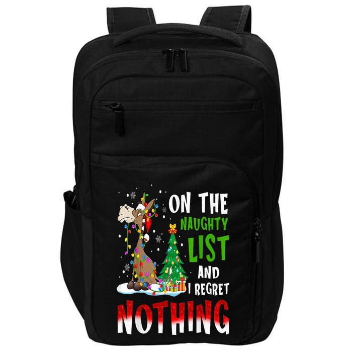 Donkey Christmas On The Naughty List And I Regret Nothing Impact Tech Backpack