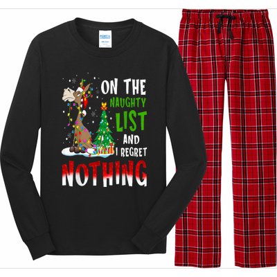 Donkey Christmas On The Naughty List And I Regret Nothing Long Sleeve Pajama Set