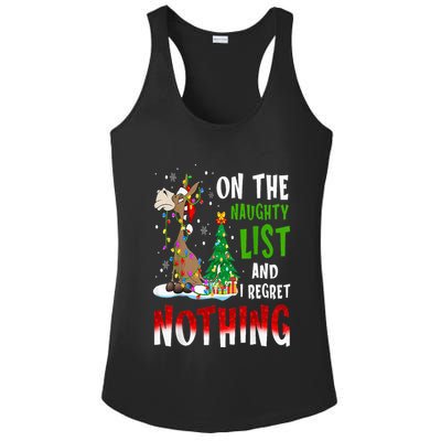 Donkey Christmas On The Naughty List And I Regret Nothing Ladies PosiCharge Competitor Racerback Tank