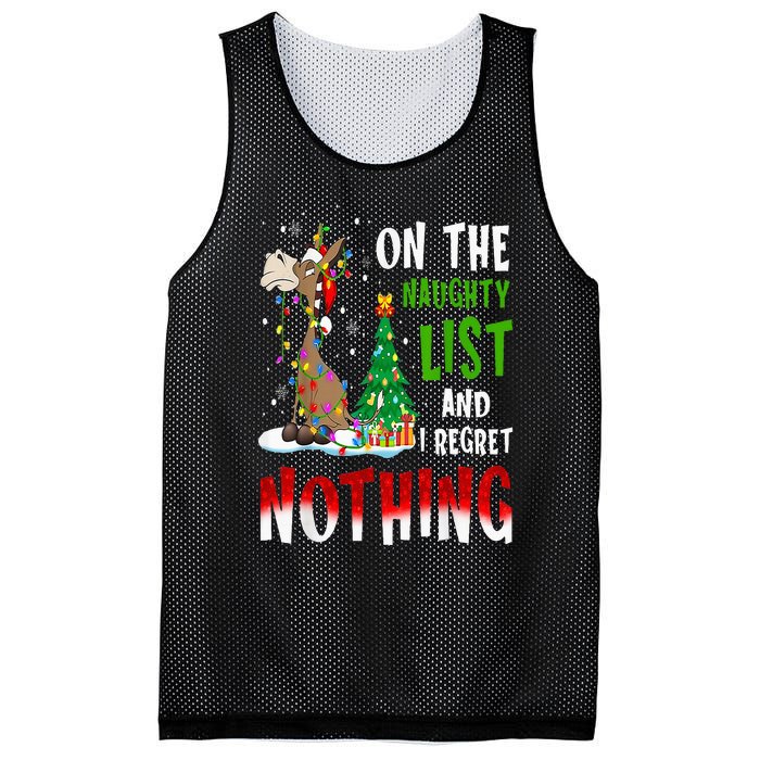 Donkey Christmas On The Naughty List And I Regret Nothing Mesh Reversible Basketball Jersey Tank