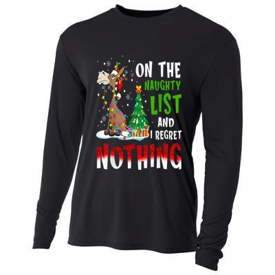 Donkey Christmas On The Naughty List And I Regret Nothing Cooling Performance Long Sleeve Crew