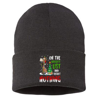 Donkey Christmas On The Naughty List And I Regret Nothing Sustainable Knit Beanie