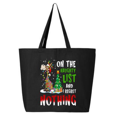 Donkey Christmas On The Naughty List And I Regret Nothing 25L Jumbo Tote