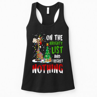 Donkey Christmas On The Naughty List And I Regret Nothing Womens Tank Top