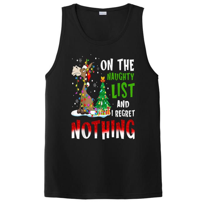 Donkey Christmas On The Naughty List And I Regret Nothing PosiCharge Competitor Tank