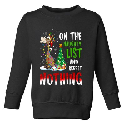Donkey Christmas On The Naughty List And I Regret Nothing Toddler Sweatshirt