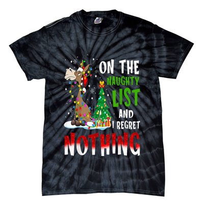 Donkey Christmas On The Naughty List And I Regret Nothing Tie-Dye T-Shirt