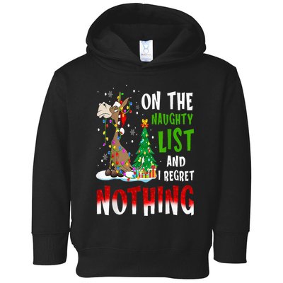 Donkey Christmas On The Naughty List And I Regret Nothing Toddler Hoodie