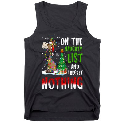 Donkey Christmas On The Naughty List And I Regret Nothing Tank Top