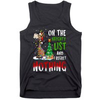 Donkey Christmas On The Naughty List And I Regret Nothing Tank Top