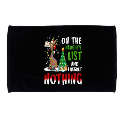 Donkey Christmas On The Naughty List And I Regret Nothing Microfiber Hand Towel