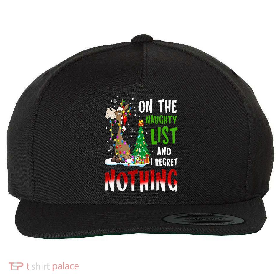 Donkey Christmas On The Naughty List And I Regret Nothing Wool Snapback Cap