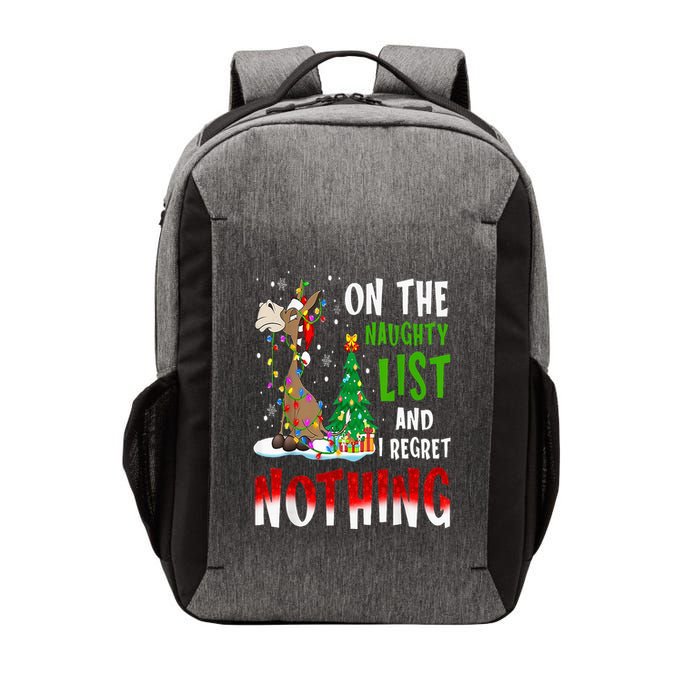 Donkey Christmas On The Naughty List And I Regret Nothing Vector Backpack