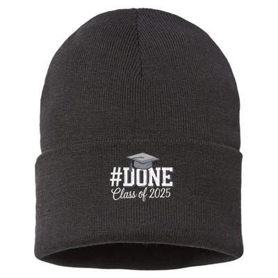 Done Class Of 2025 Graduation For Her Him Grad Seniors 2025 Sustainable Knit Beanie