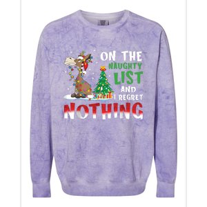 Donkey Christmas On The Naughty List And I Regret Nothing Christmas Colorblast Crewneck Sweatshirt