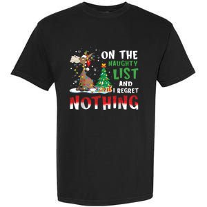 Donkey Christmas On The Naughty List And I Regret Nothing Christmas Garment-Dyed Heavyweight T-Shirt