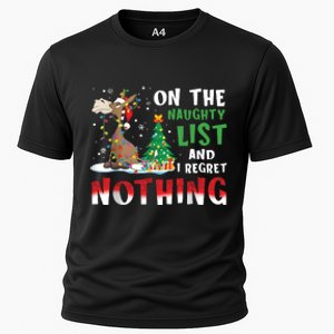 Donkey Christmas On The Naughty List And I Regret Nothing Christmas Cooling Performance Crew T-Shirt