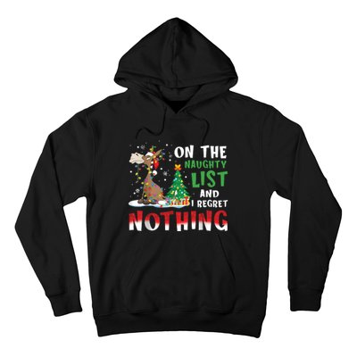 Donkey Christmas On The Naughty List And I Regret Nothing Christmas Hoodie