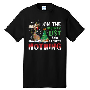 Donkey Christmas On The Naughty List And I Regret Nothing Christmas Tall T-Shirt