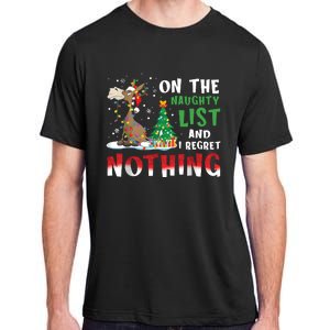 Donkey Christmas On The Naughty List And I Regret Nothing Christmas Adult ChromaSoft Performance T-Shirt