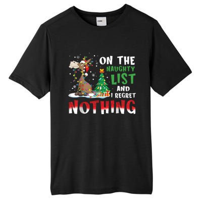 Donkey Christmas On The Naughty List And I Regret Nothing Christmas Tall Fusion ChromaSoft Performance T-Shirt